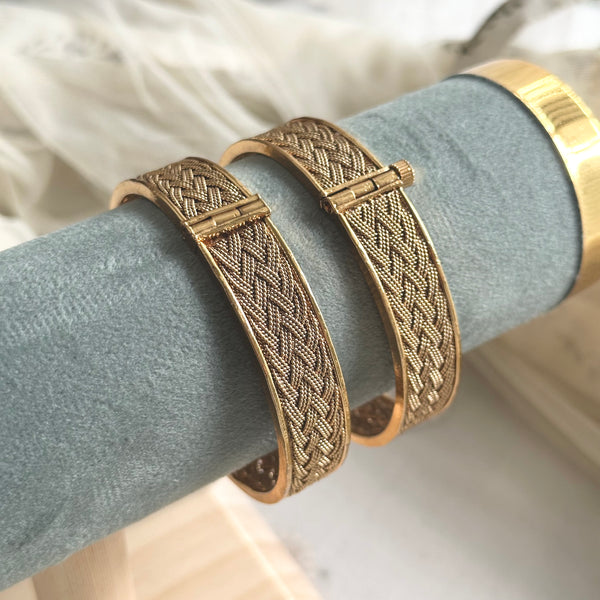 Amtique braided dark mesh bangles - set of 2