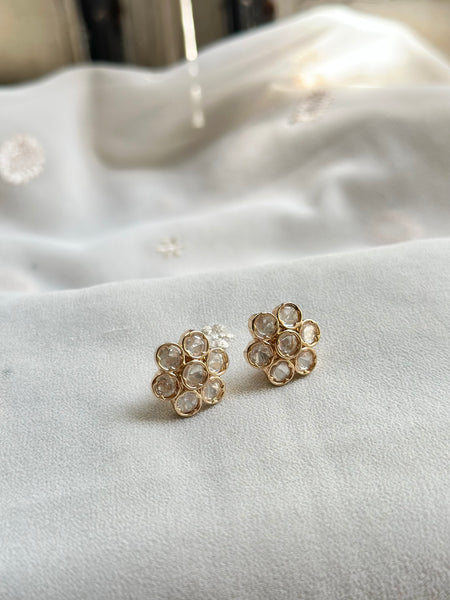 Polki Round flower small stud