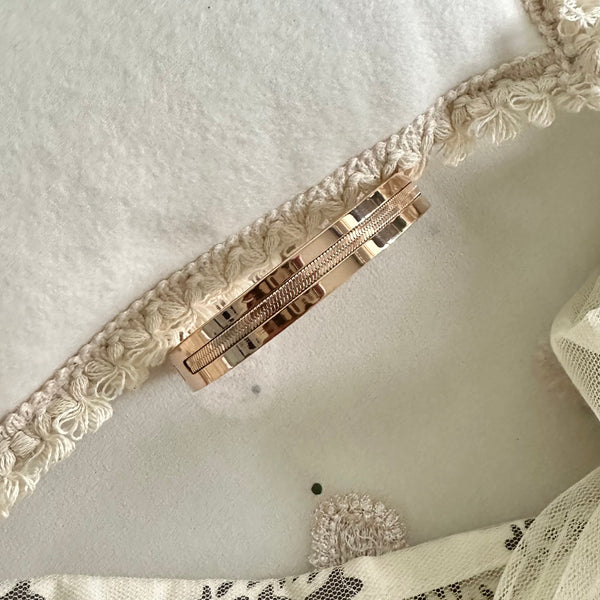 Rose gold Chain-Smooth border openable bracelet