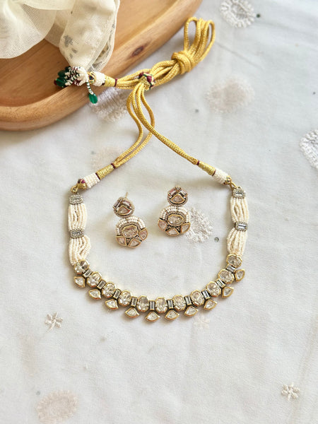 Polki & AD studded starry choker set