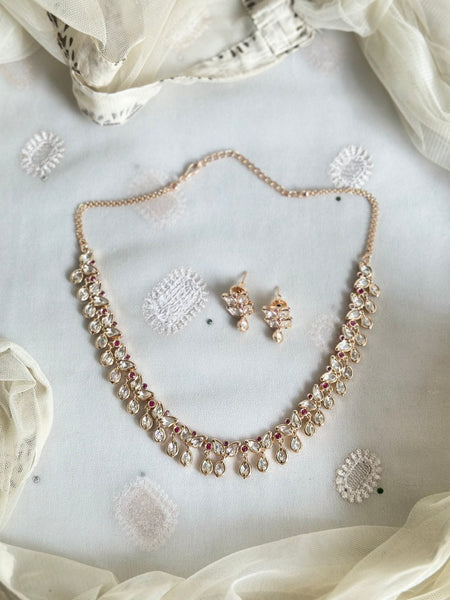 Polki pretty tulip drops neckset