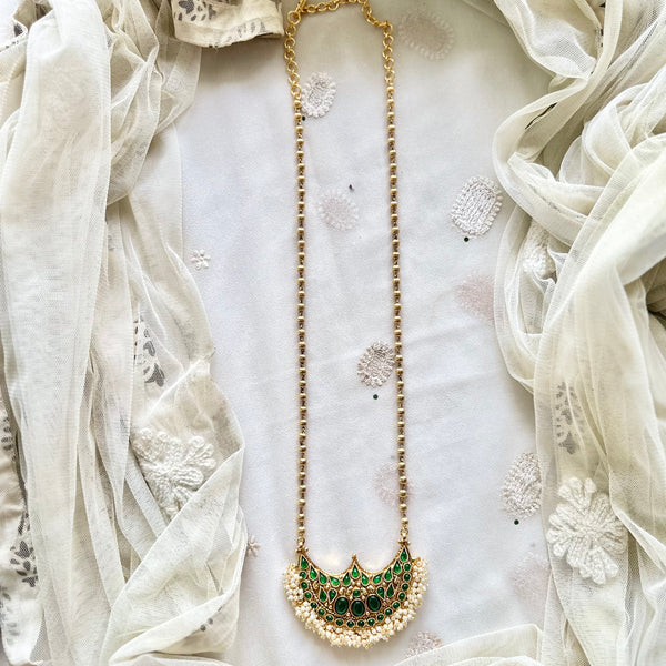 Nithra Green - Kemp Half moon pendant chain