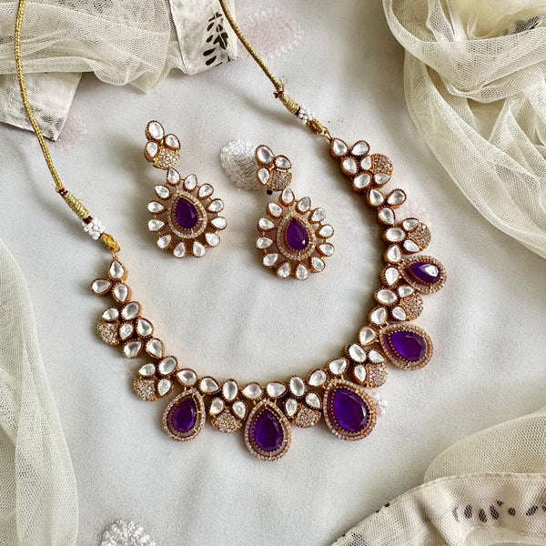 Antique purple tear drops short set