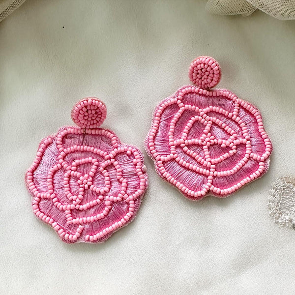 Rose Fabric earrings - Baby Pink - Adorna