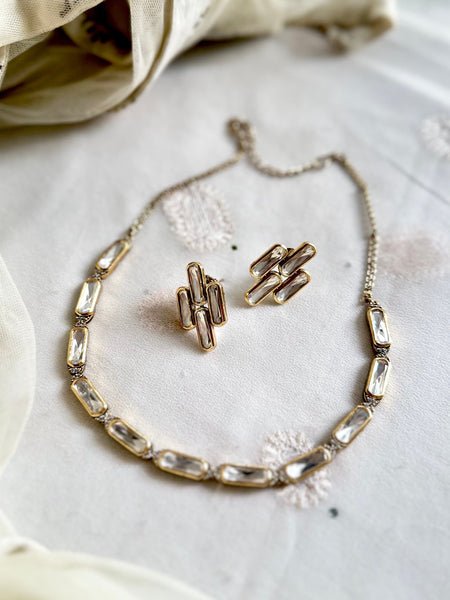 Victoria elongated rectangle polki set