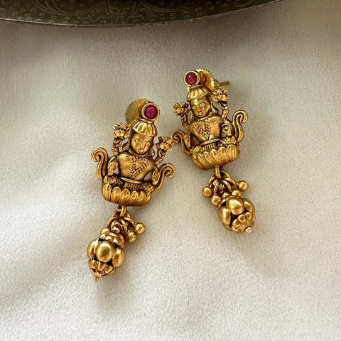 Matte Lakshmi drop studs - Adorna