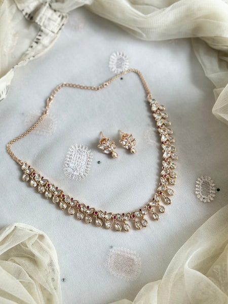 Polki pretty tulip drops neckset