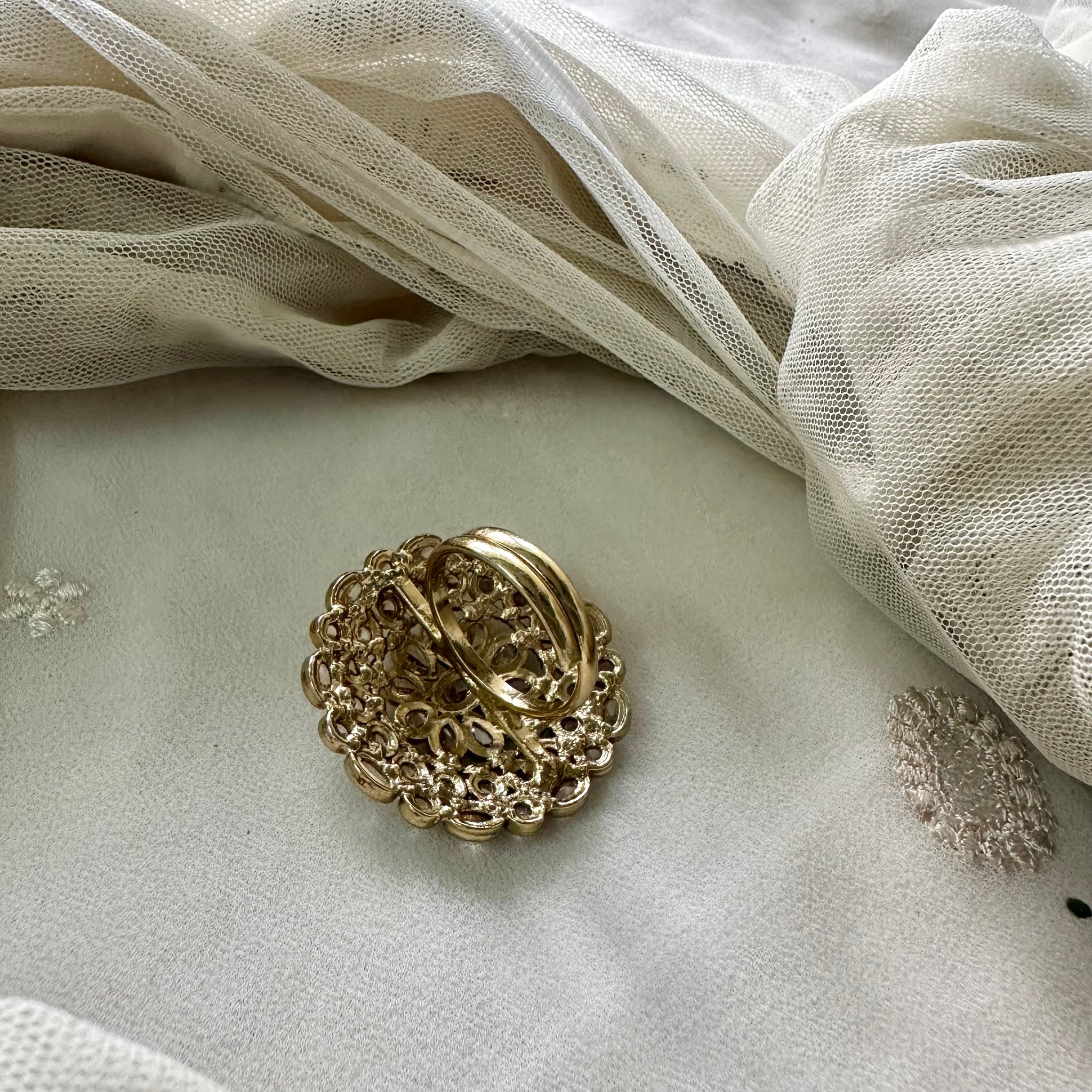 Round Polki LCT finger ring (size adjustable)