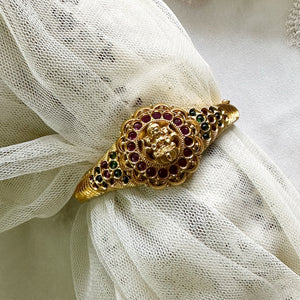 Lakshmi Floral Kemp Halo Kada/Bracelet