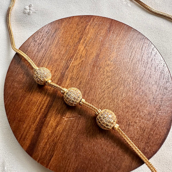 3 CZ Spheres mogappu chain