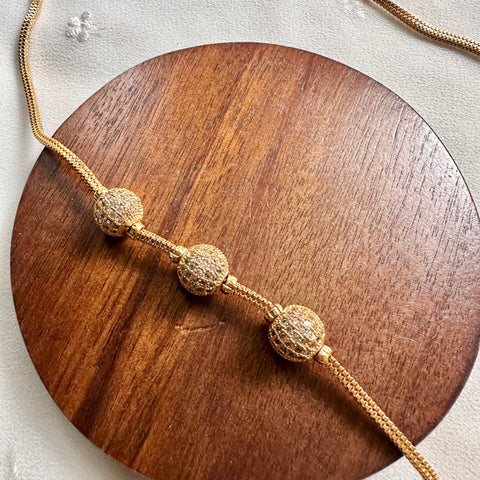 3 CZ Spheres mogappu chain