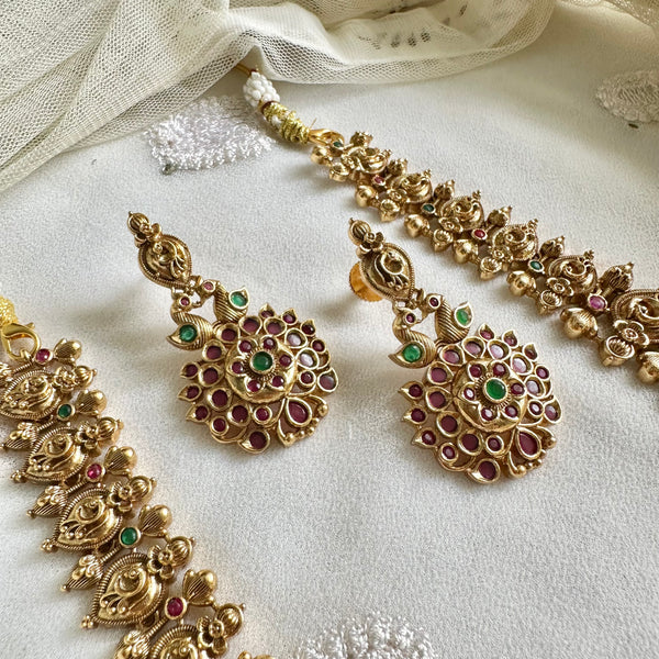 Matte Kemp Peacock in Pointed Paisley short set