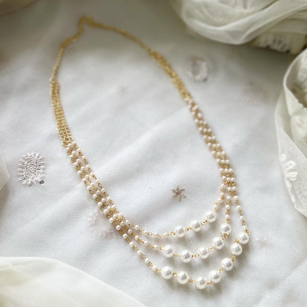 3 layer pearl necklace - Adorna