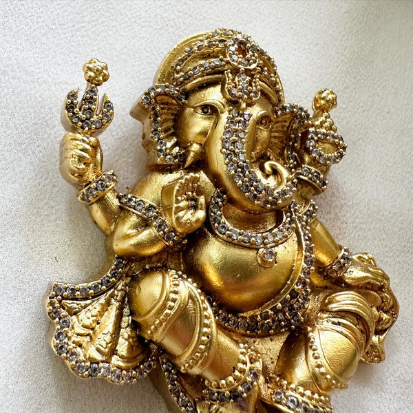 Matte CZ Ganesha pendant (no chain)