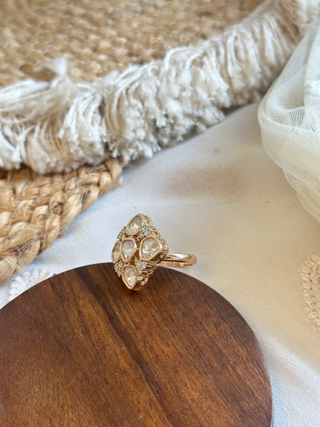Polki Diamond finger ring (size adjustable)
