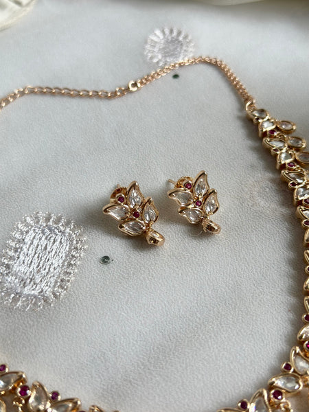 Polki pretty tulip drops neckset