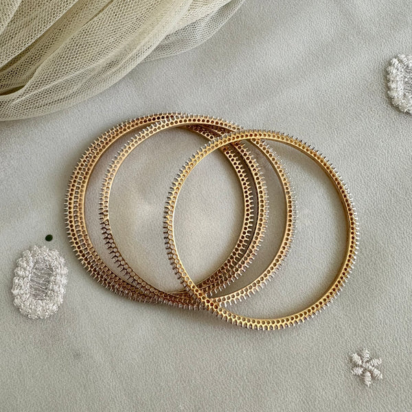 Glittery Diamond Bangles - set of 4