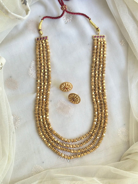 Matte 3 layer dimesional beads mala set