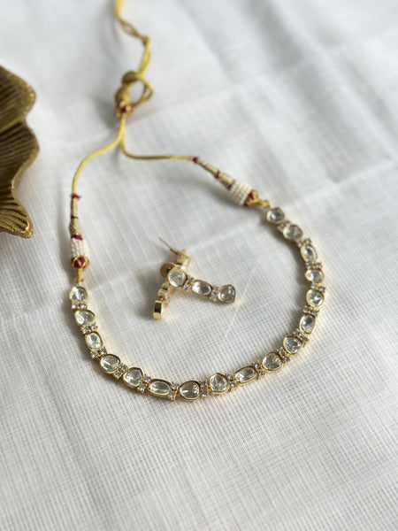 Polki single line gold neckset