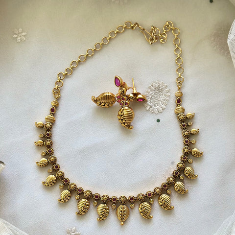 Antique matte Paisley-leaf short set