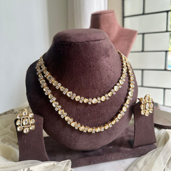 Polki gold dollops dual layer set