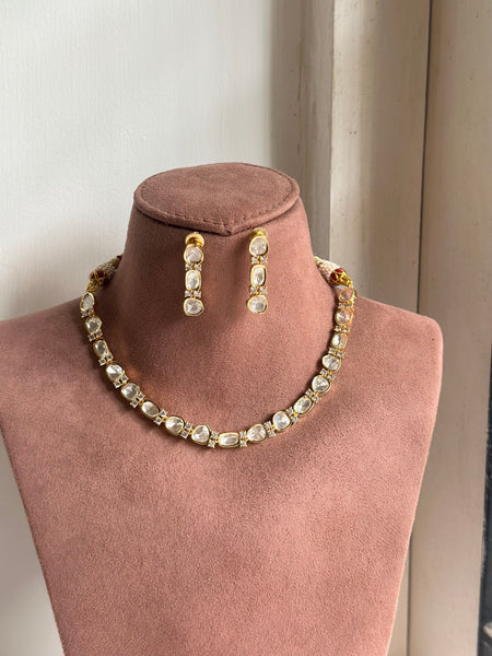 Polki single line gold neckset