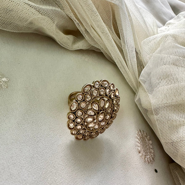 Round Polki LCT finger ring (size adjustable)