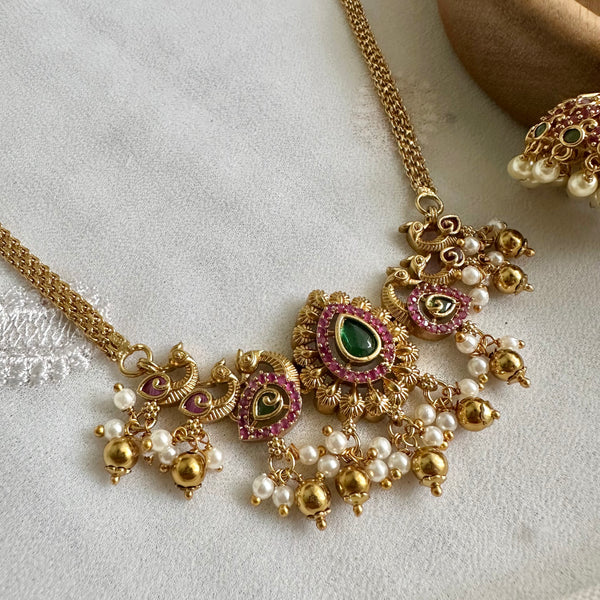 Matte Tear drop CZ choker set