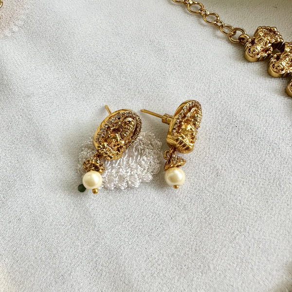 Antique Navratna Lakshmi blocks short set