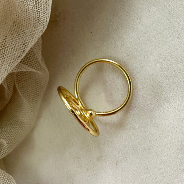 Gold Sophi circles finger ring (size adjustable)