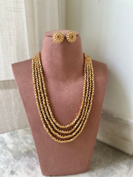 Matte 3 layer dimesional beads mala set