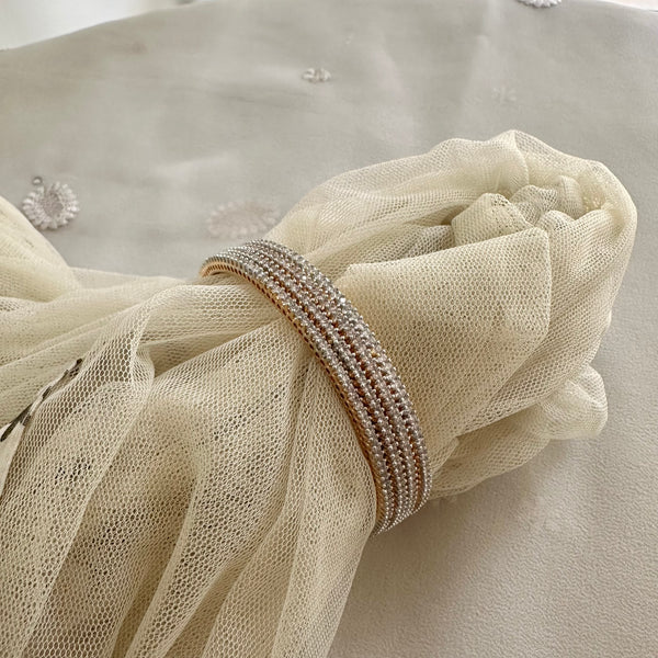 Glittery Diamond Bangles - set of 4