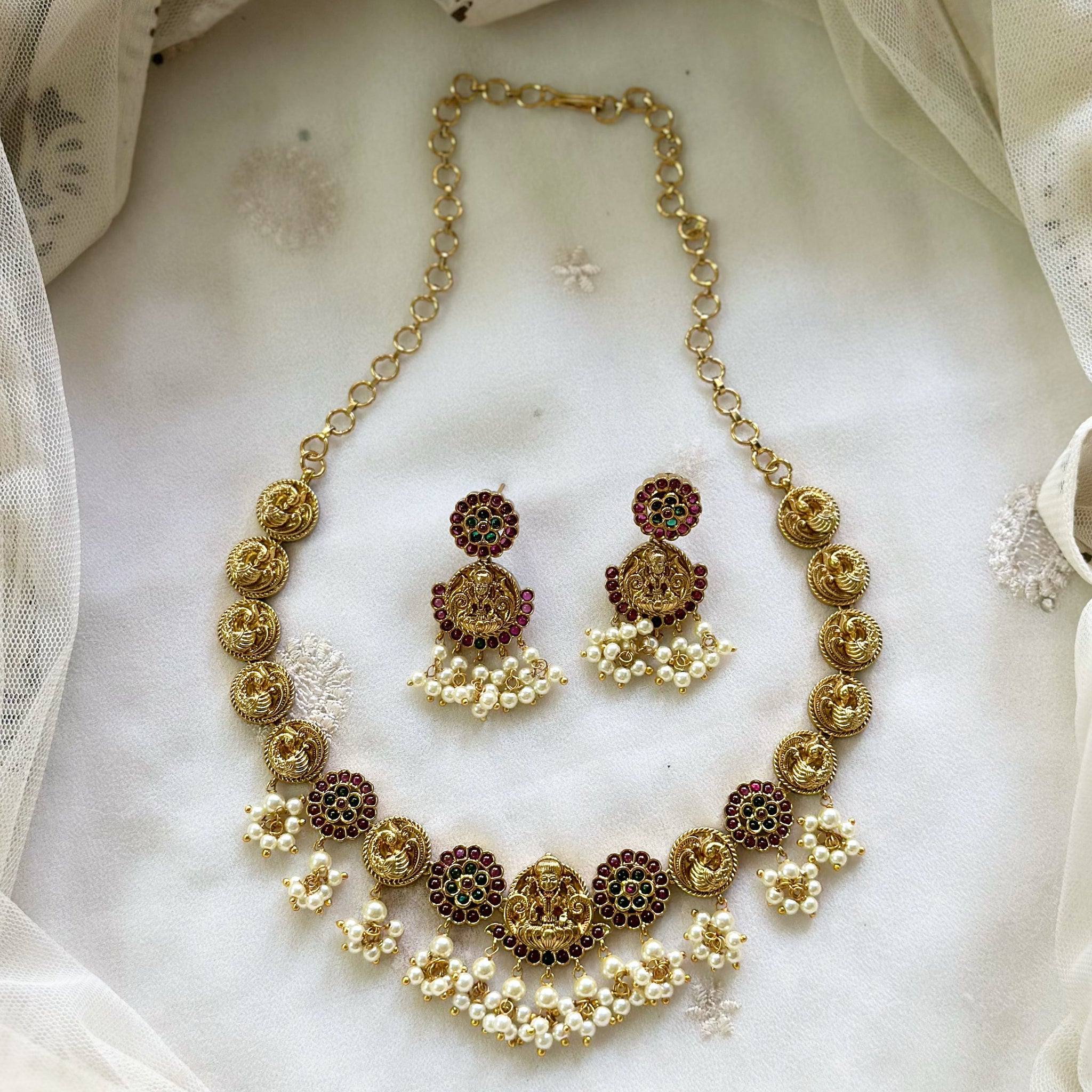 Antique Matte Lakshmi Kemp flower gutta short set