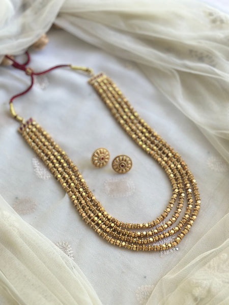 Matte 3 layer dimesional beads mala set