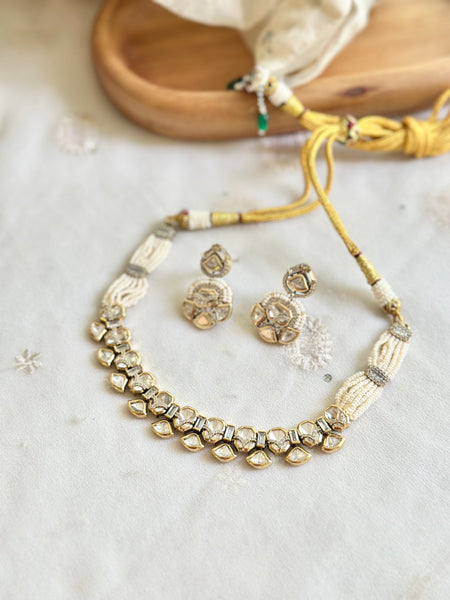 Polki & AD studded starry choker set