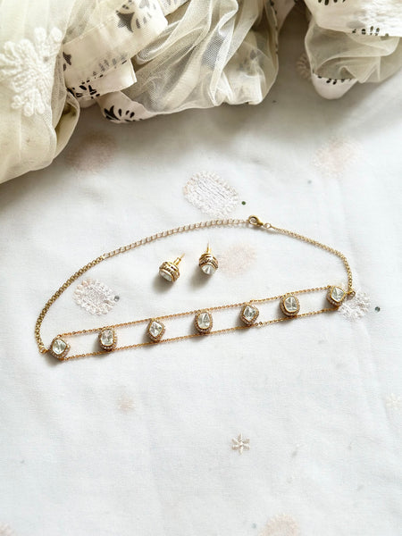 Polki kundan delicate choker set