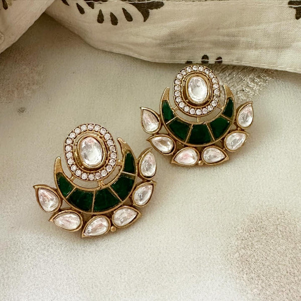 Kundan Jadau half-moon studs