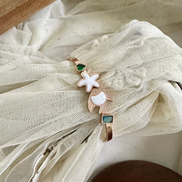 Rose gold Sea-shore openable bracelet
