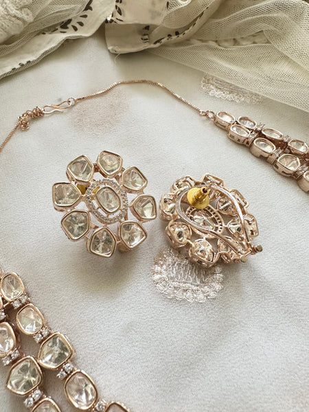 Rose gold 2 layer polki set