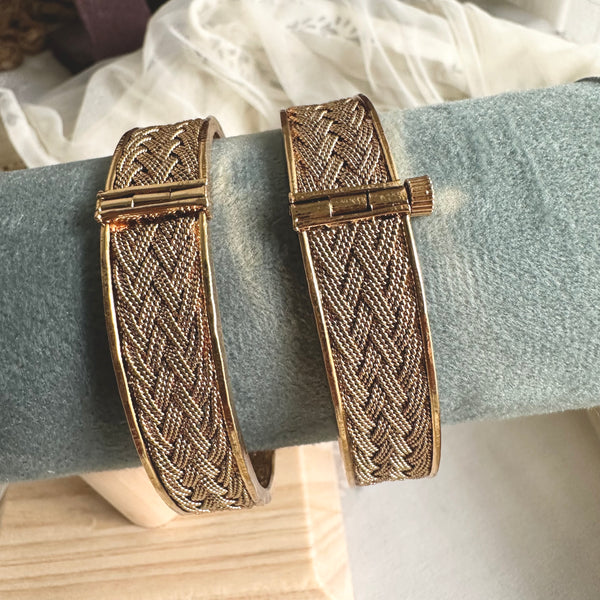 Amtique braided dark mesh bangles - set of 2