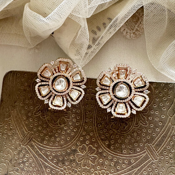 Polki Open flower studs