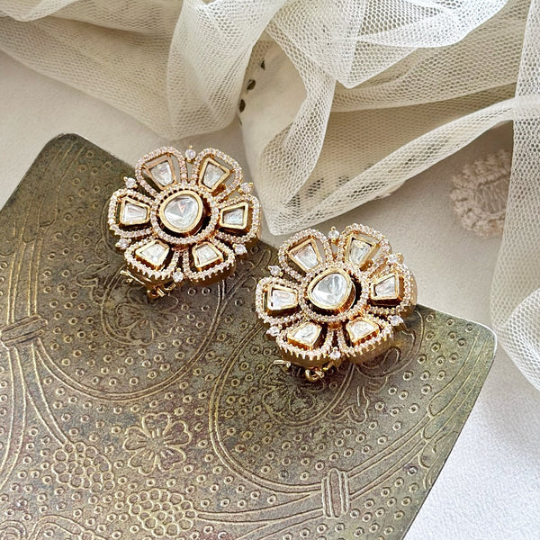 Polki Open flower studs