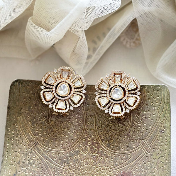 Polki Open flower studs