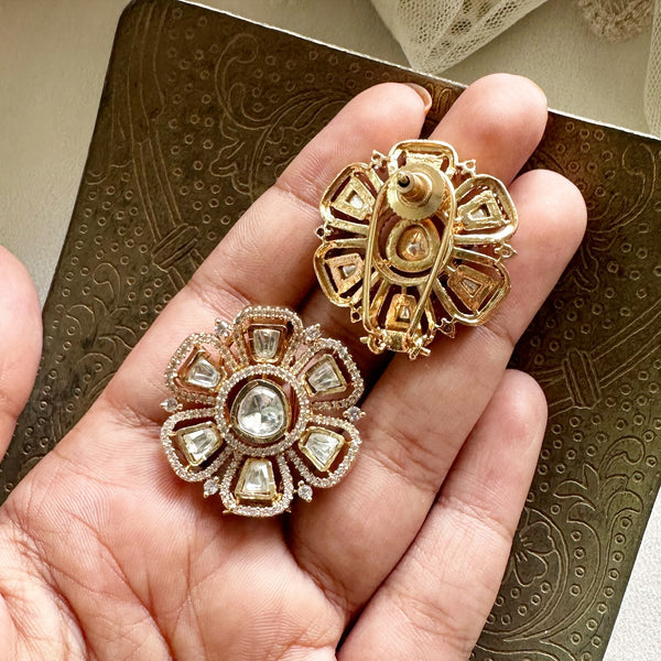 Polki Open flower studs