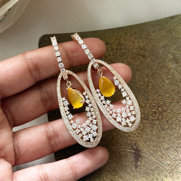 Rose gold Hoop color drops oval earrings