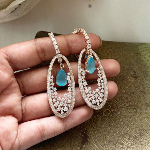 Rose gold Hoop color drops oval earrings