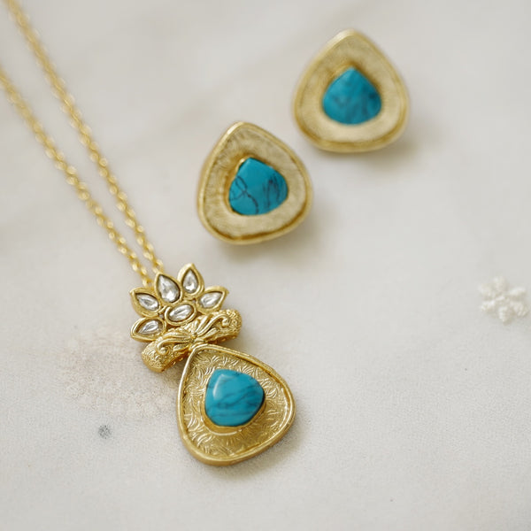 Turquoise Tamara Pendant set (with chain)