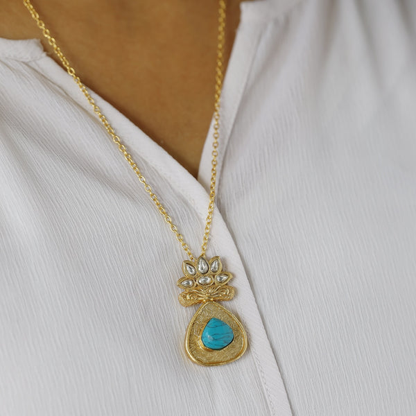 Turquoise Tamara Pendant set (with chain)