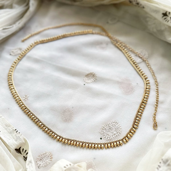 Antique gold hipchain - pointed dot