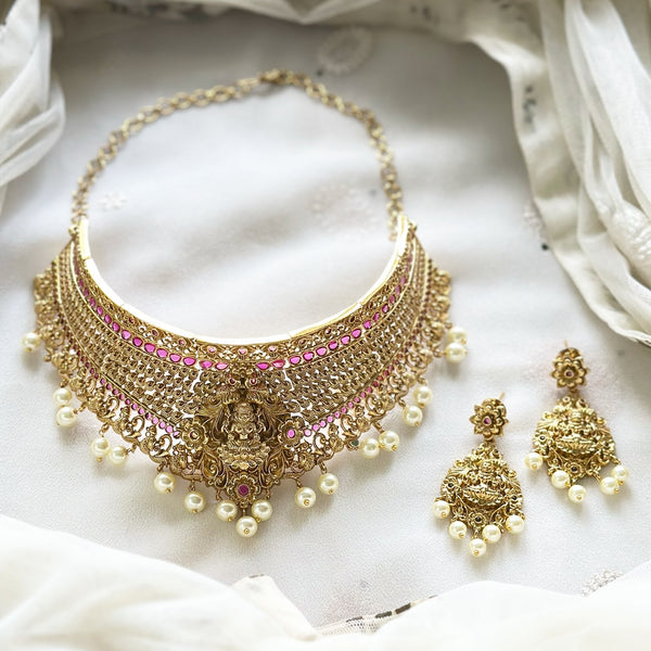 Antique Bridal Lakshmi-Peacock choker